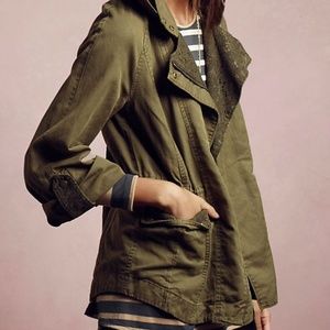Anthro | Lace Anorak Utility Jacket Size M